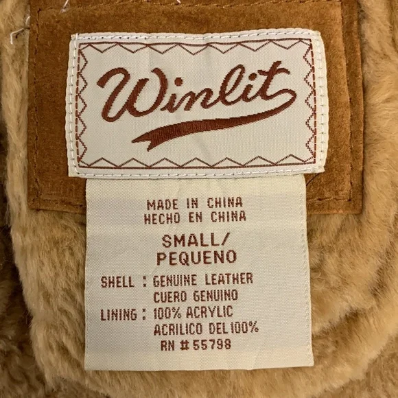 Winlit Faux Suede Western Jacket Women’s Small Brown Faux Fur Trim Vintage Style - Picture 9 of 13